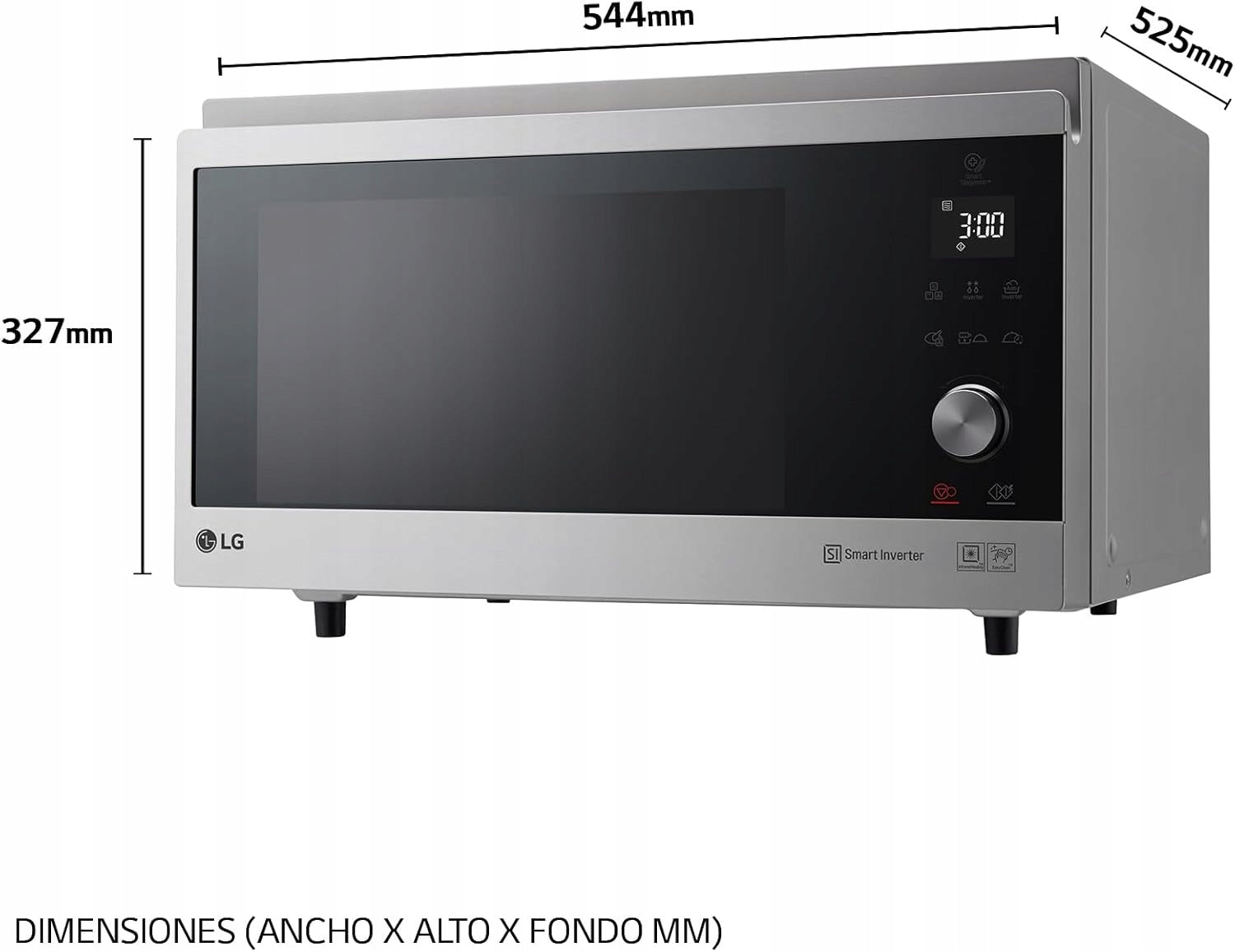 LG Convection Microwave 4in1 Smart Inverter 39L Stainless Steel Model MJ3965ACS
