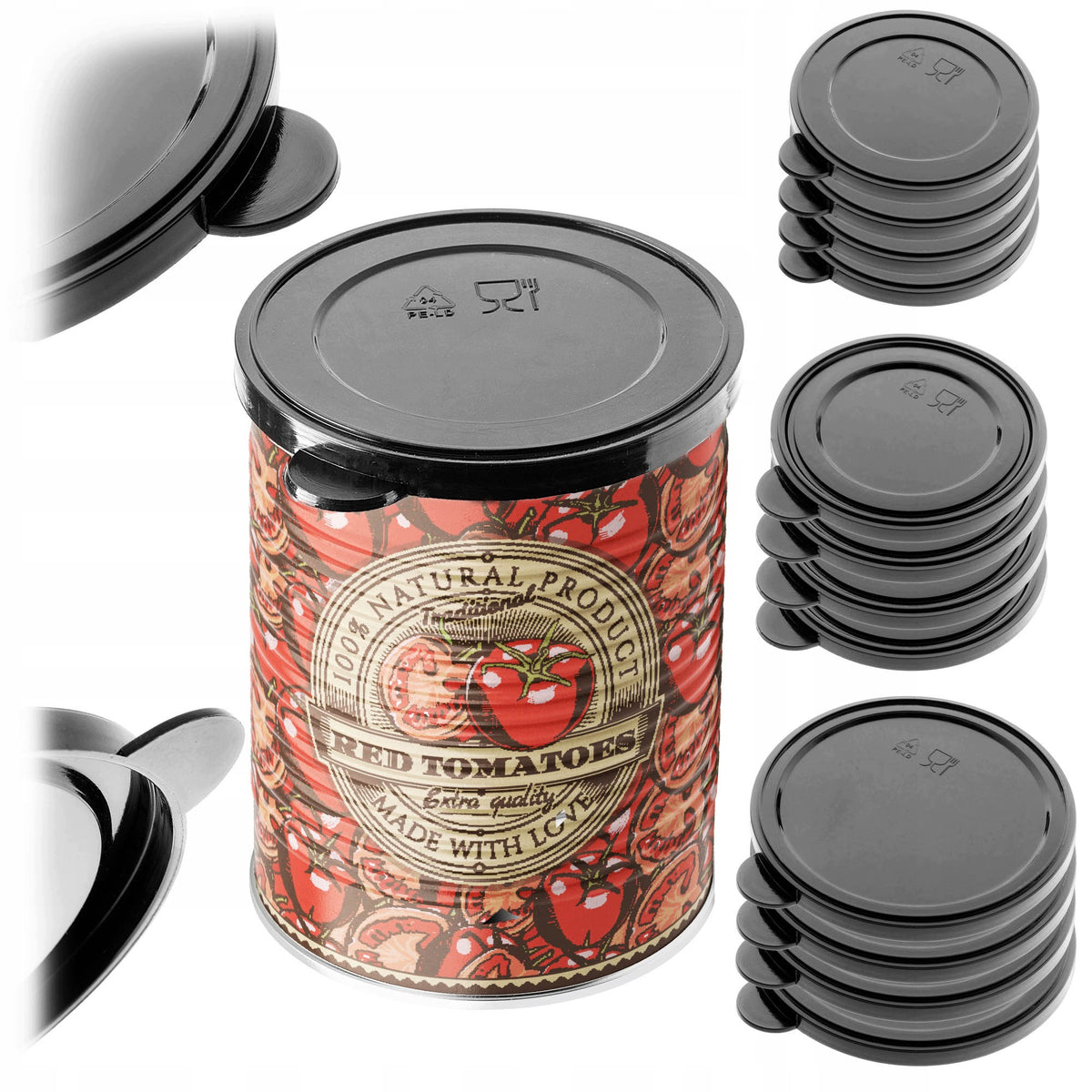 LID CAN LID FOR CAT FOOD ANIMALS 12 PIECES DIFFERENT SIZES