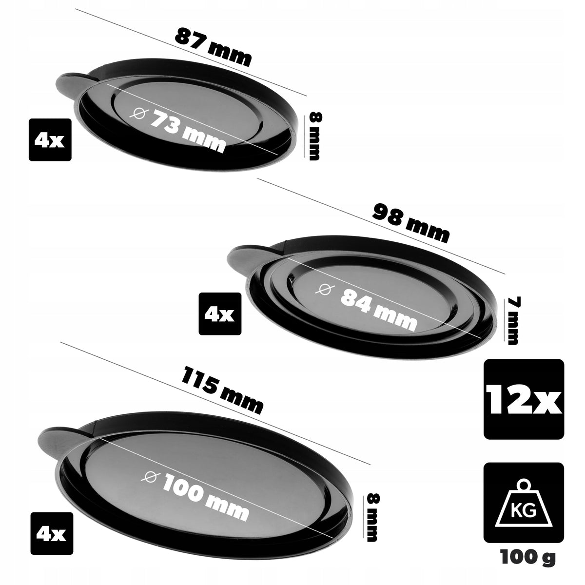 LID CANNED CAN PLUG 12 PIECES VARIOUS SIZES Manufacturer code K12093