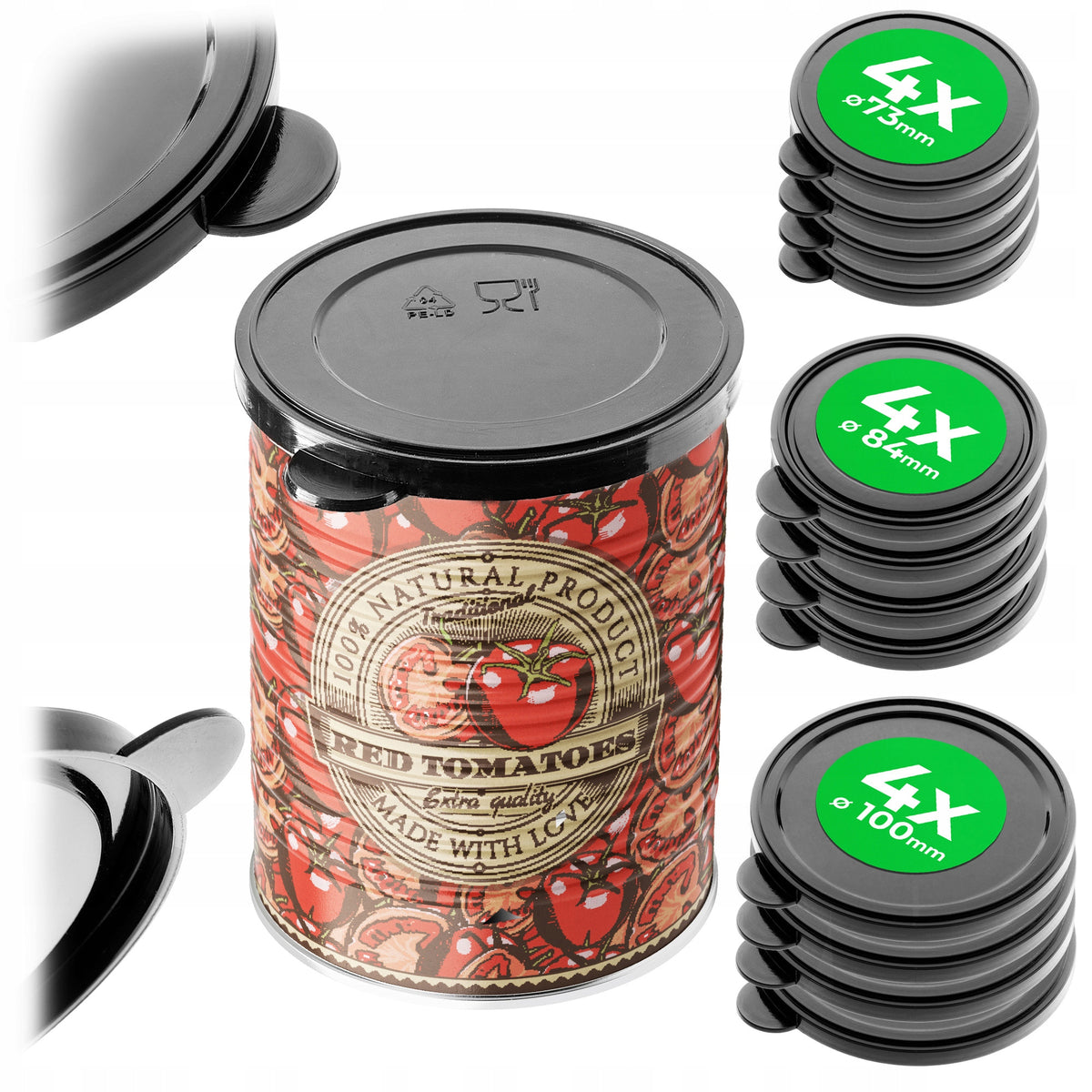 LID CANNED CAN PLUG 12 PIECES VARIOUS SIZES