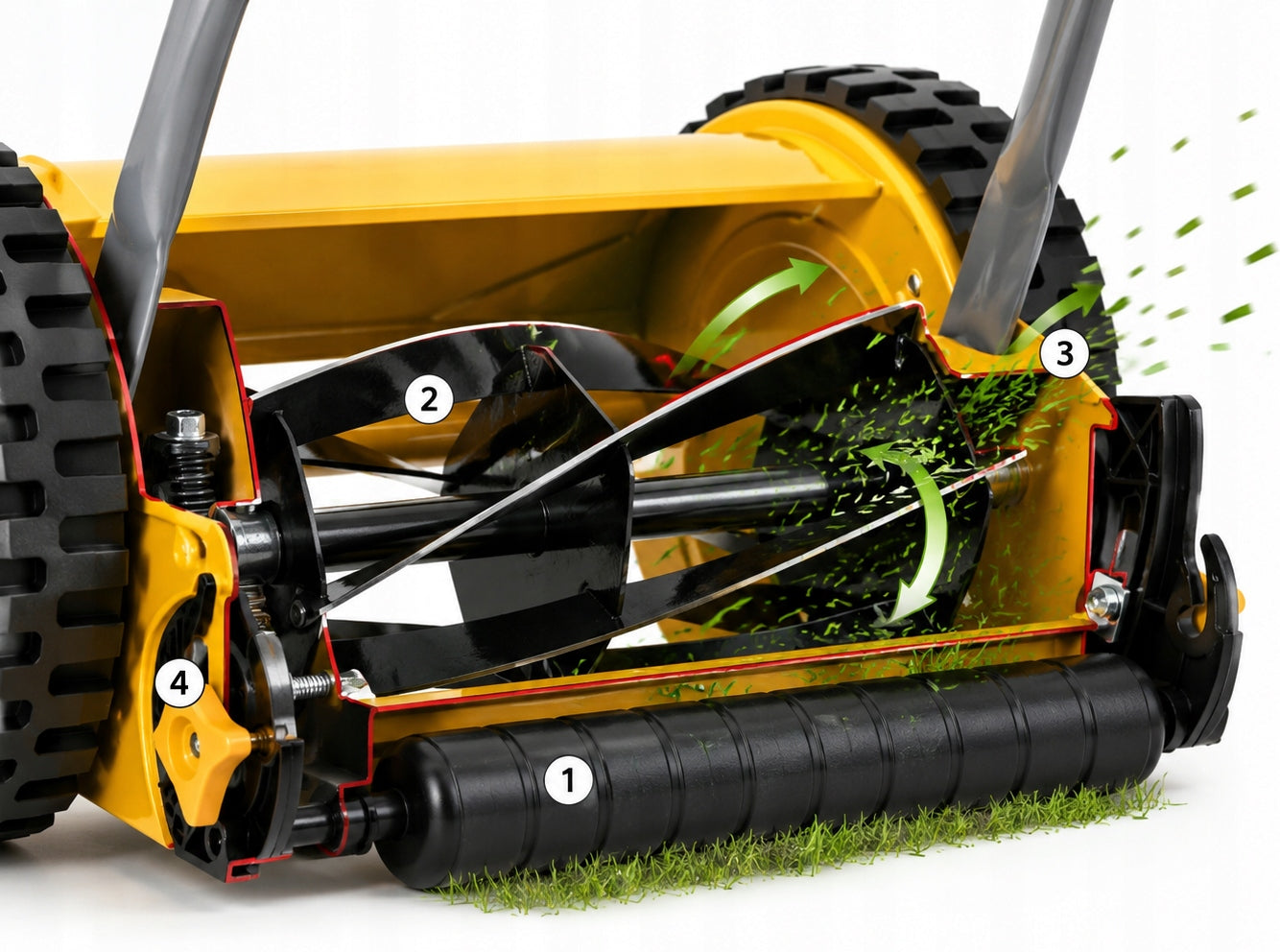 LIDER HAND MOWER DRUM MECHANICAL SPINDLE PUSH 30cm Packaging status original