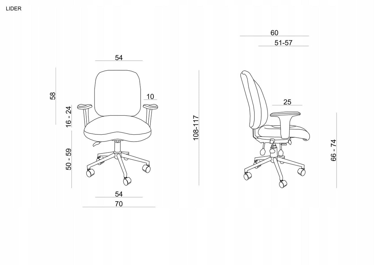 LIDER armchair - multifunctional - 24/7 ergonomic, swivel for work Manufacturer code 868-A