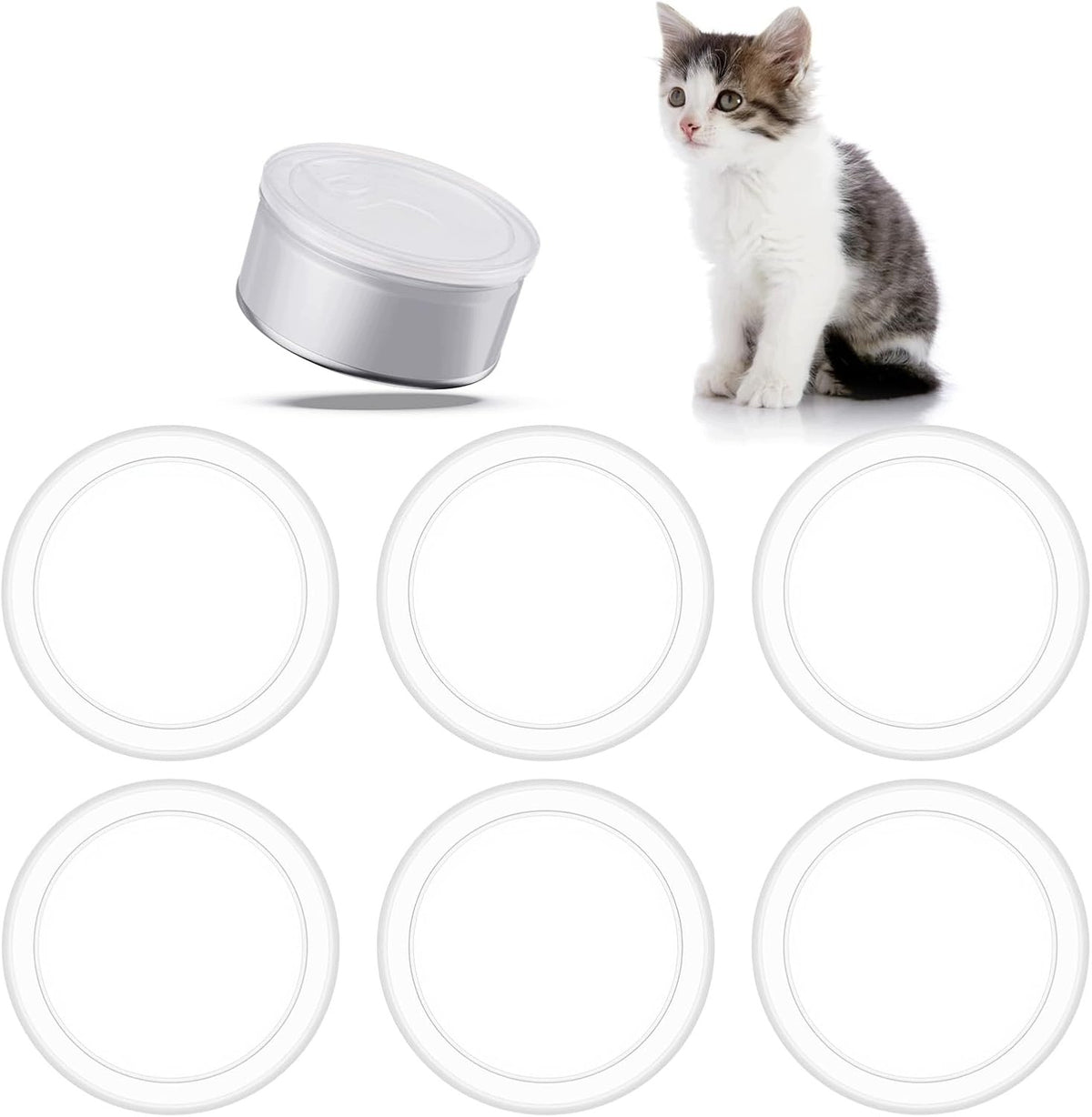 LIDS FOR CANS 6 PIECES 7,5 CM WASHABLE REUSABLE