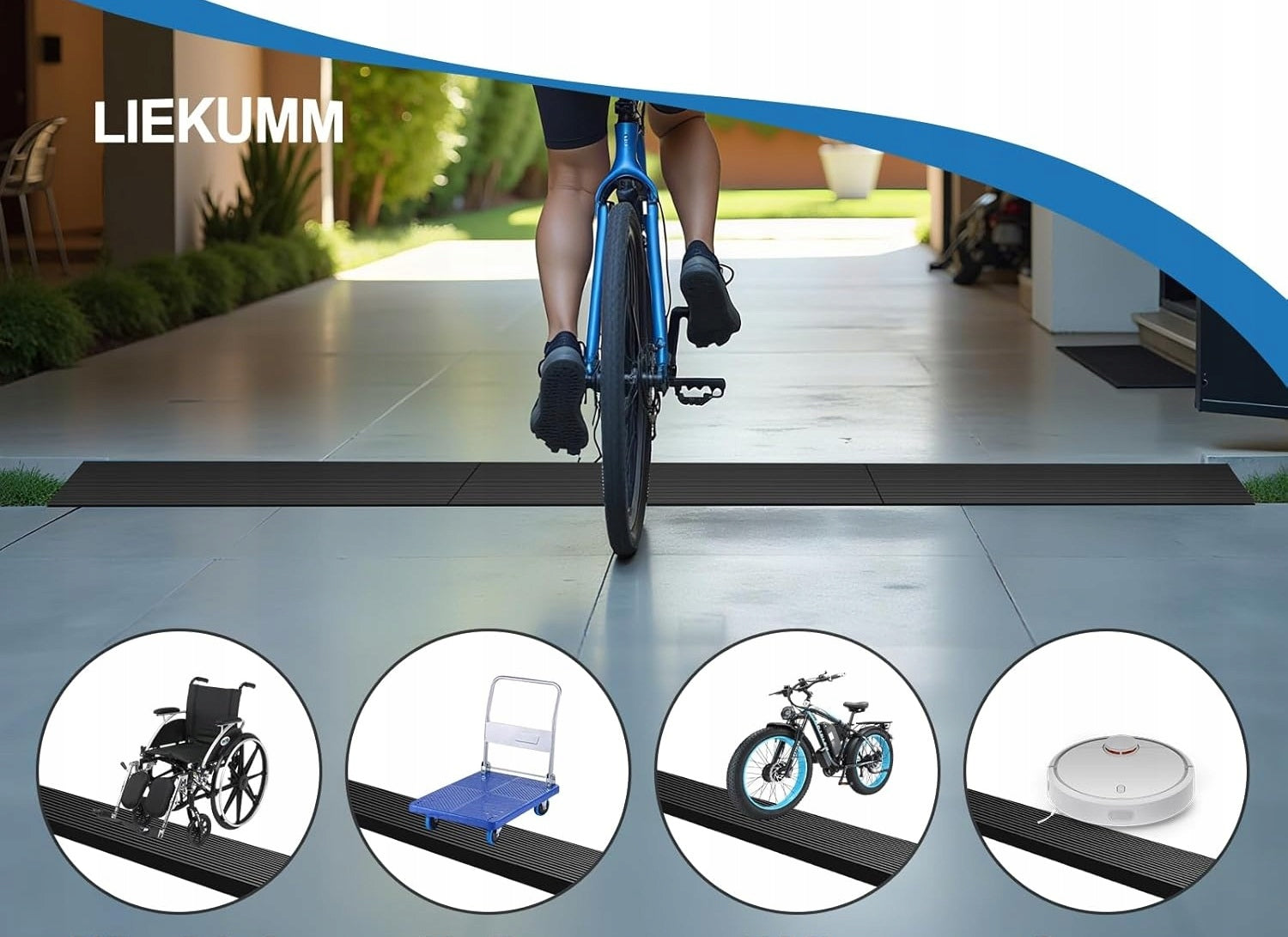LIEKUMM wheelchair rubber ramp 1,5 cm, threshold strip, P1281 Manufacturer code P1281