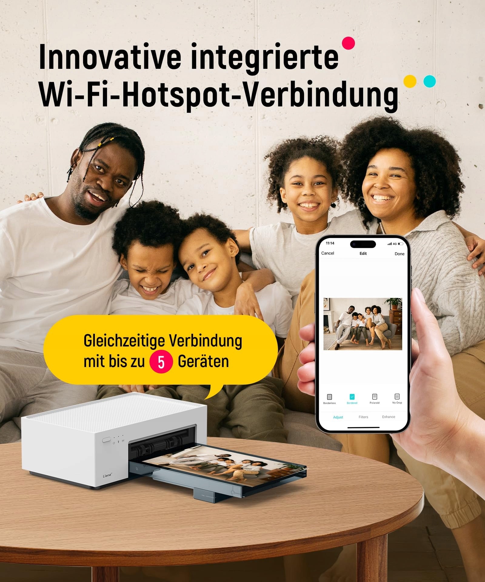 LIENE Photo Printer WiFi 10x15 300DPI For iPhone Android PC Brand no brand