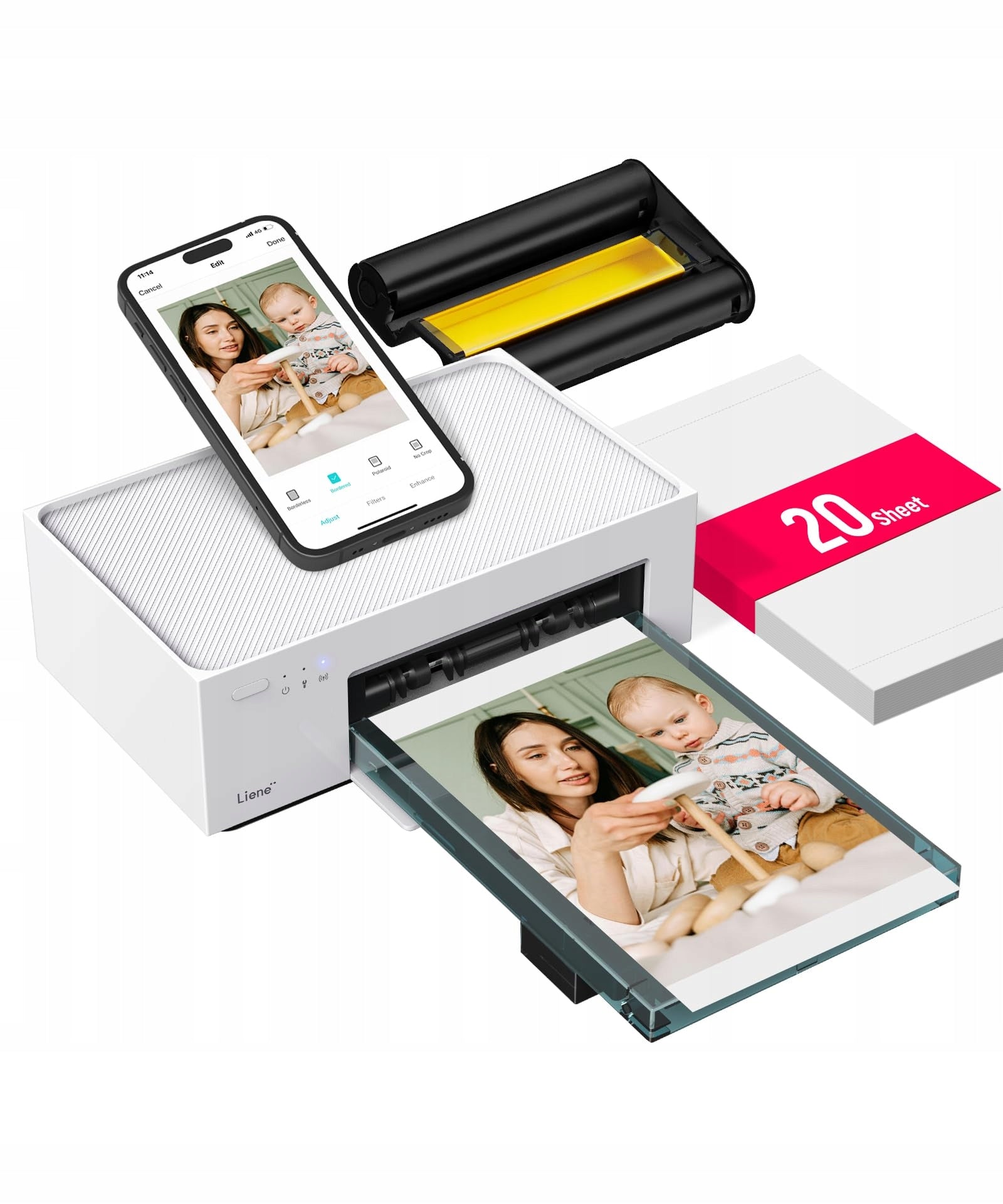 LIENE Photo Printer WiFi 10x15 300DPI For iPhone Android PC