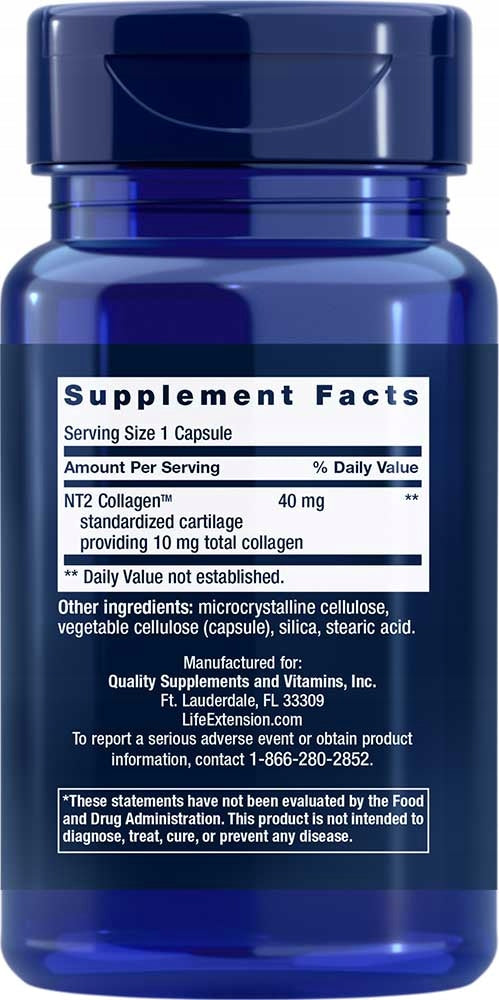 LIFE EXTENSION NT2 Collagen - Collagen 40 mg (60 caps.) Manufacturer code 02231