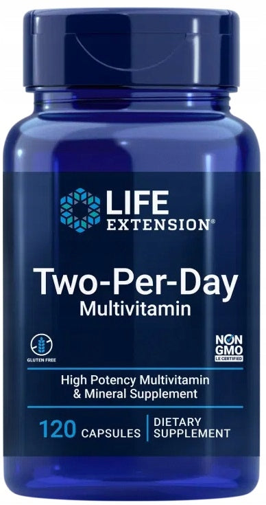 LIFE EXTENSION TWO PER DAY 120k MULTIVITAMIN VITAMINS MINERALS