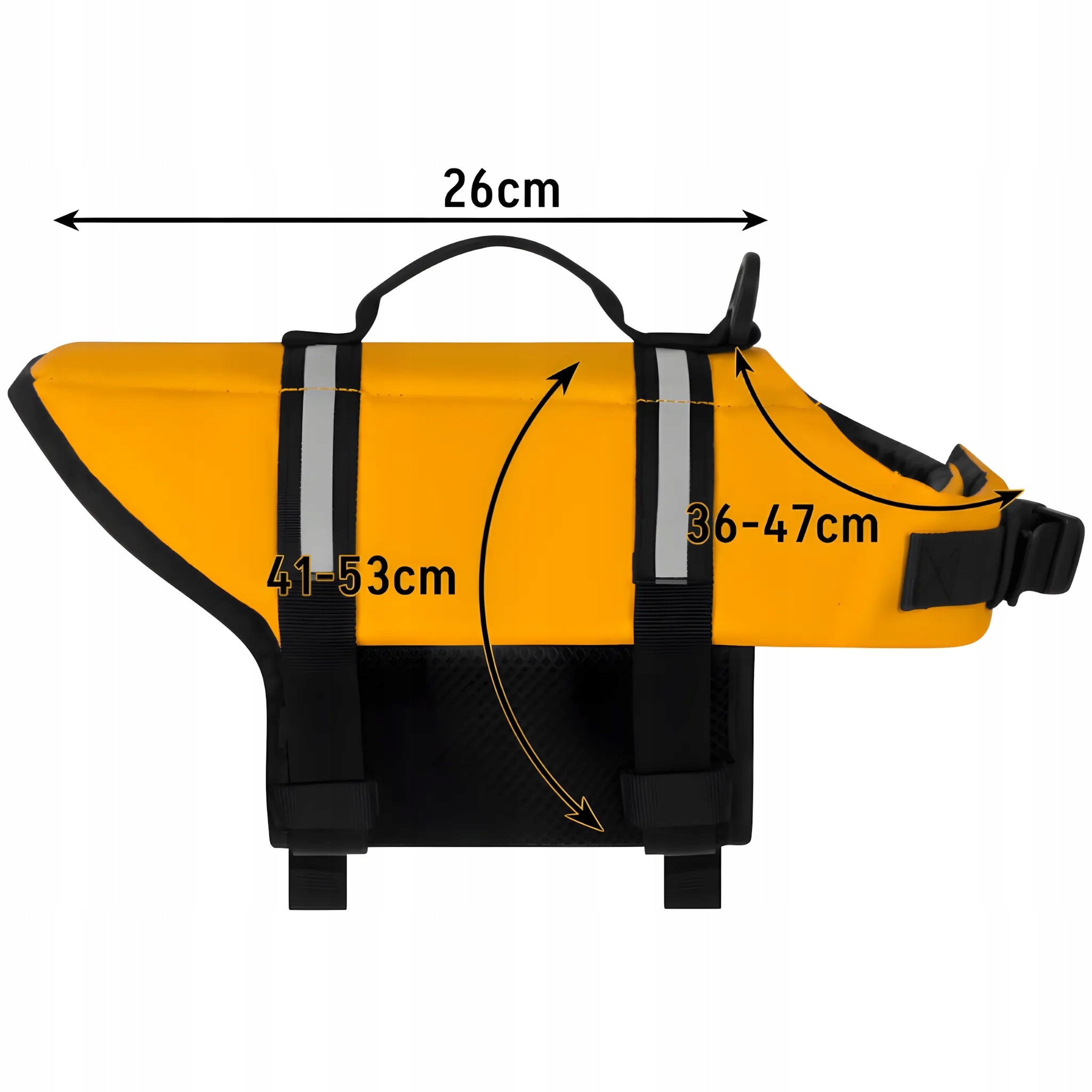 LIFE JACKET 53 CM FOR DOG LIFE VEST SWIMMING S YELLOW REFLECTIVE 4-7 KG Packaging status original