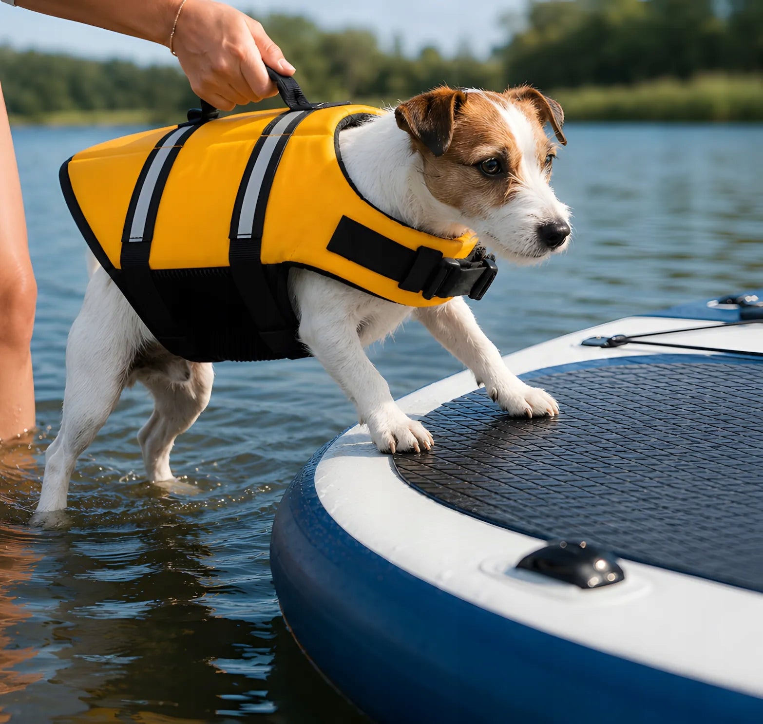 LIFE JACKET 63 CM FOR DOG LIFE VEST SWIMMING M YELLOW REFLECTIVE 7-10 KG Manufacturer code kapok 63 cm dla psa do wody M odblask