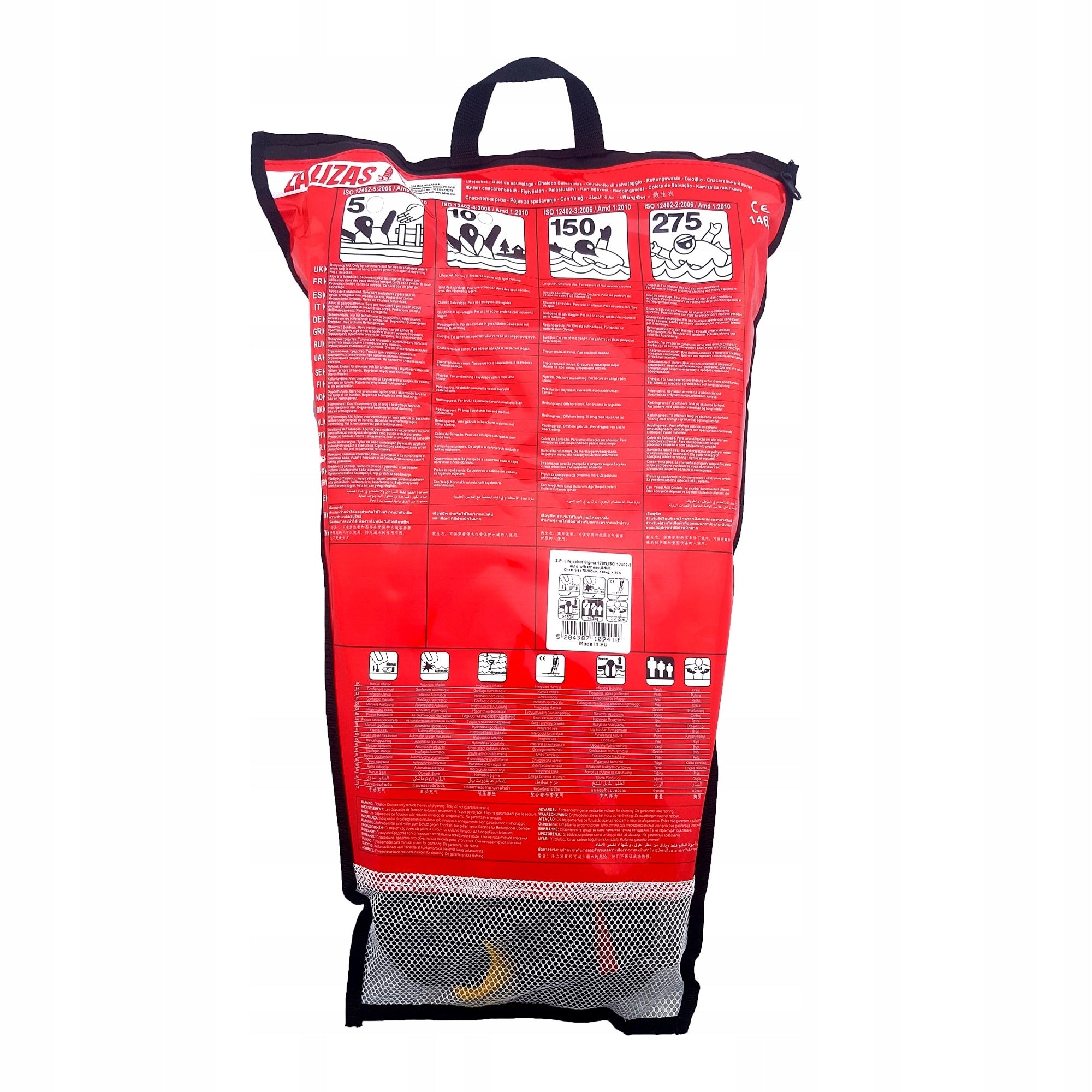 LIFE JACKET PNEUMATIC AUTOMATIC LALIZAS SIGMA 170N 72081 Type rescue