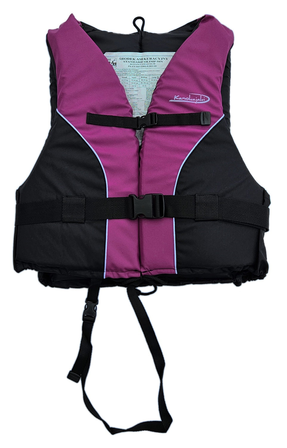 LIFE VEST BOAT KAYAK SAFETY VEST S 30-40 kg WOMEN'S FOR WOMEN Manufacturer code Asekuracja Standard Czarno-Malinowa S