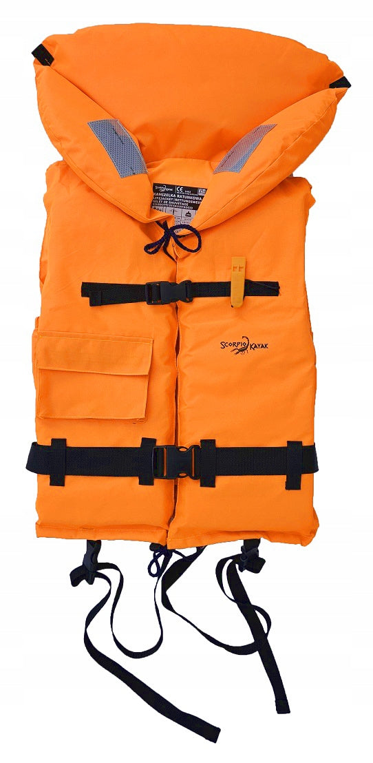 LIFE VEST KAYAK WATER LIFE JACKET BOAT WHISTLE XL 70kg++ 100N Brand Scorpio Kayak