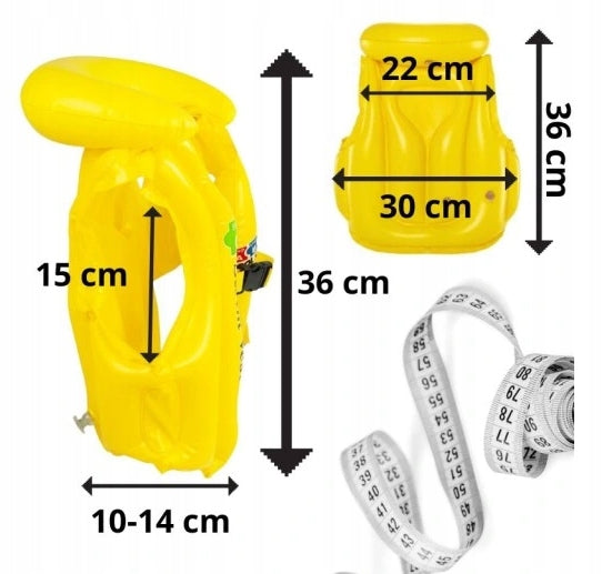 LIFE VEST RESCUE INFLATABLE VEST FOR CHILDREN 12-25kg COLORS Size XS