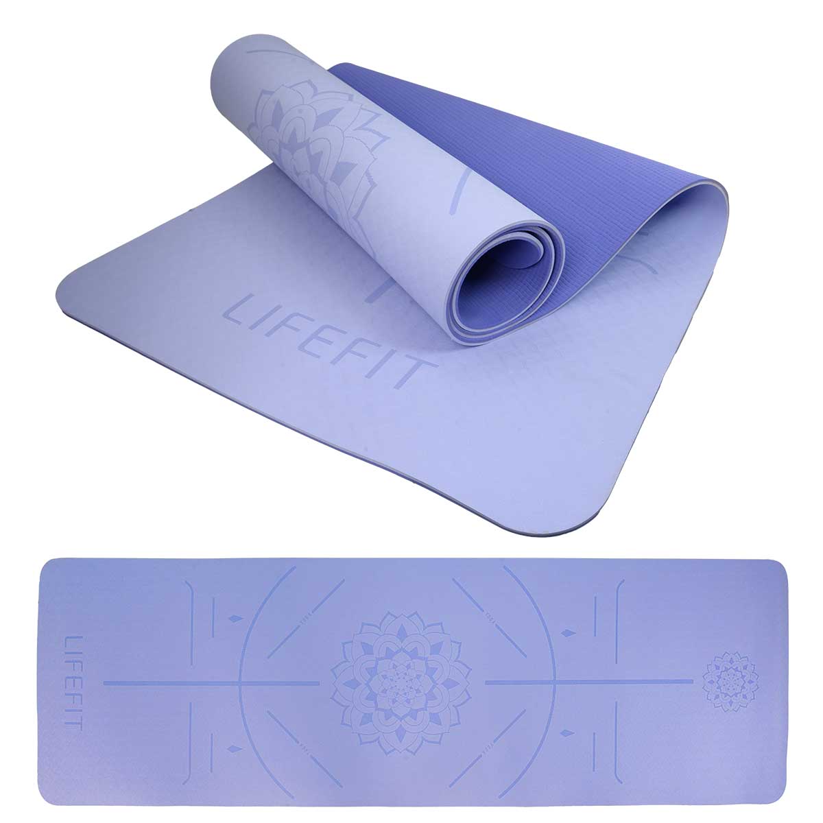 LIFEFIT RELAX DUO YOGA MAT exercise mat, 183x58x0,6, blue