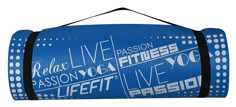 LIFEFIT exercise mat YOGA MAT EXKLUZIV PLUS, blue, 180x60x1,5 Manufacturer code F-MAT-C01-05
