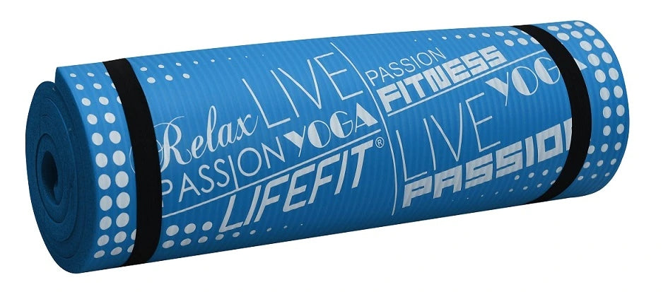 LIFEFIT exercise mat YOGA MAT EXKLUZIV PLUS, blue, 180x60x1,5
