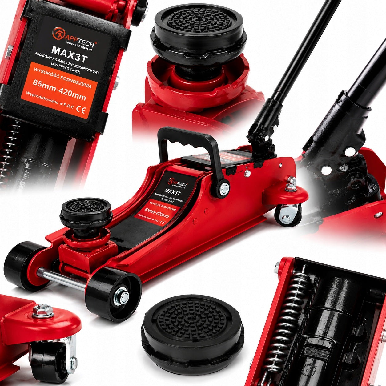 LIFT FROG LOW PROFILE JACK 3T RUBBER X2 INCREASE 360° HANDLE 3 TONS