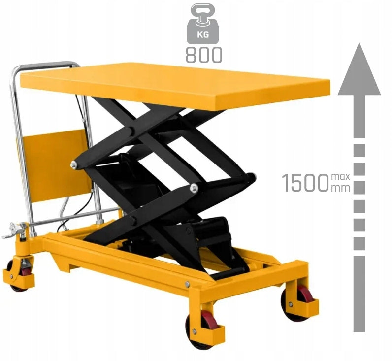 LIFTING TABLE SCISSOR TROLLEY CORMAK TA8015 LIFTING CAPACITY 800KG TO 1500MM