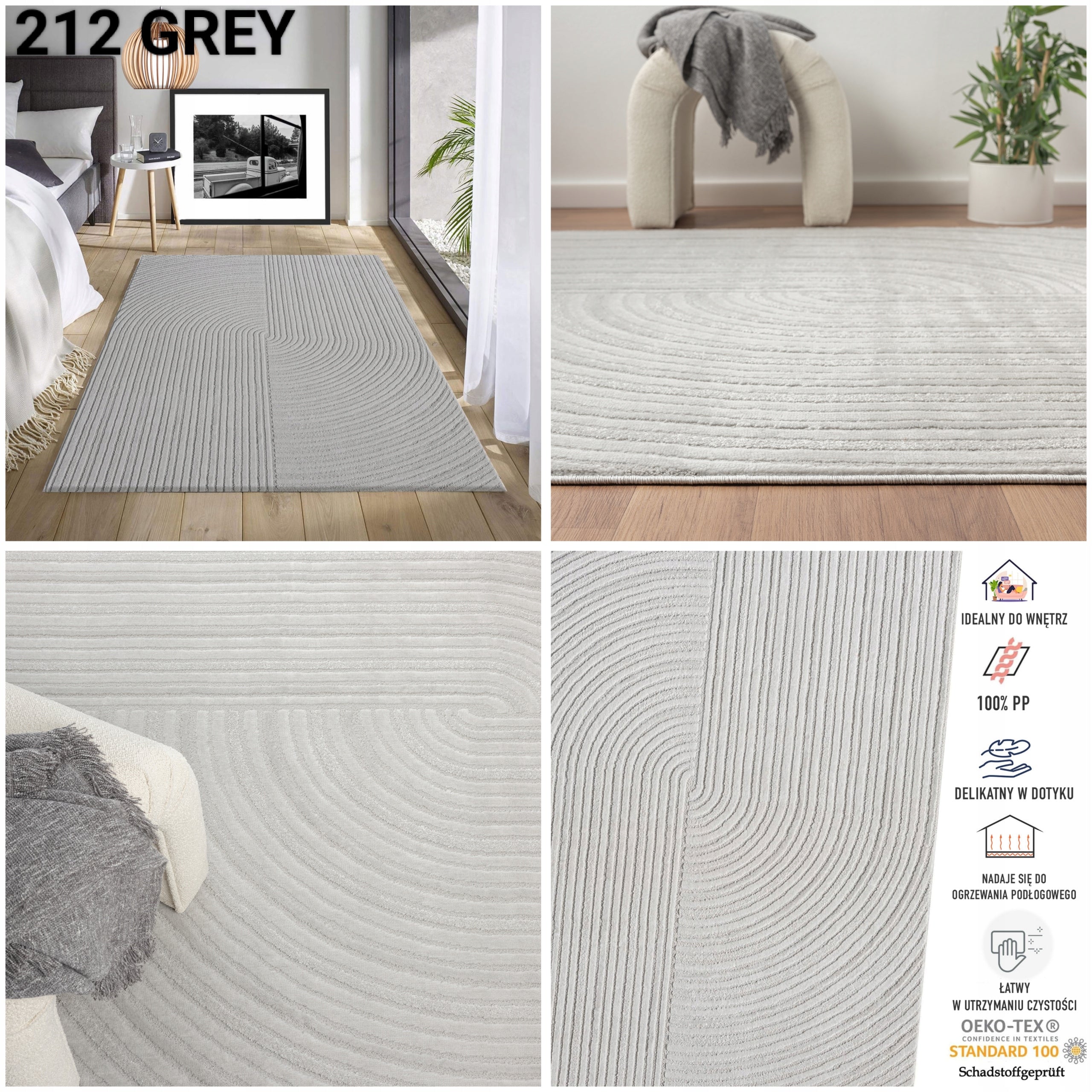 LIGHT CARPET 120X170 CM UNDER THE TABLE FOR THE LIVING ROOM SOFT HAIR MODERN STYLE Kind with short hair