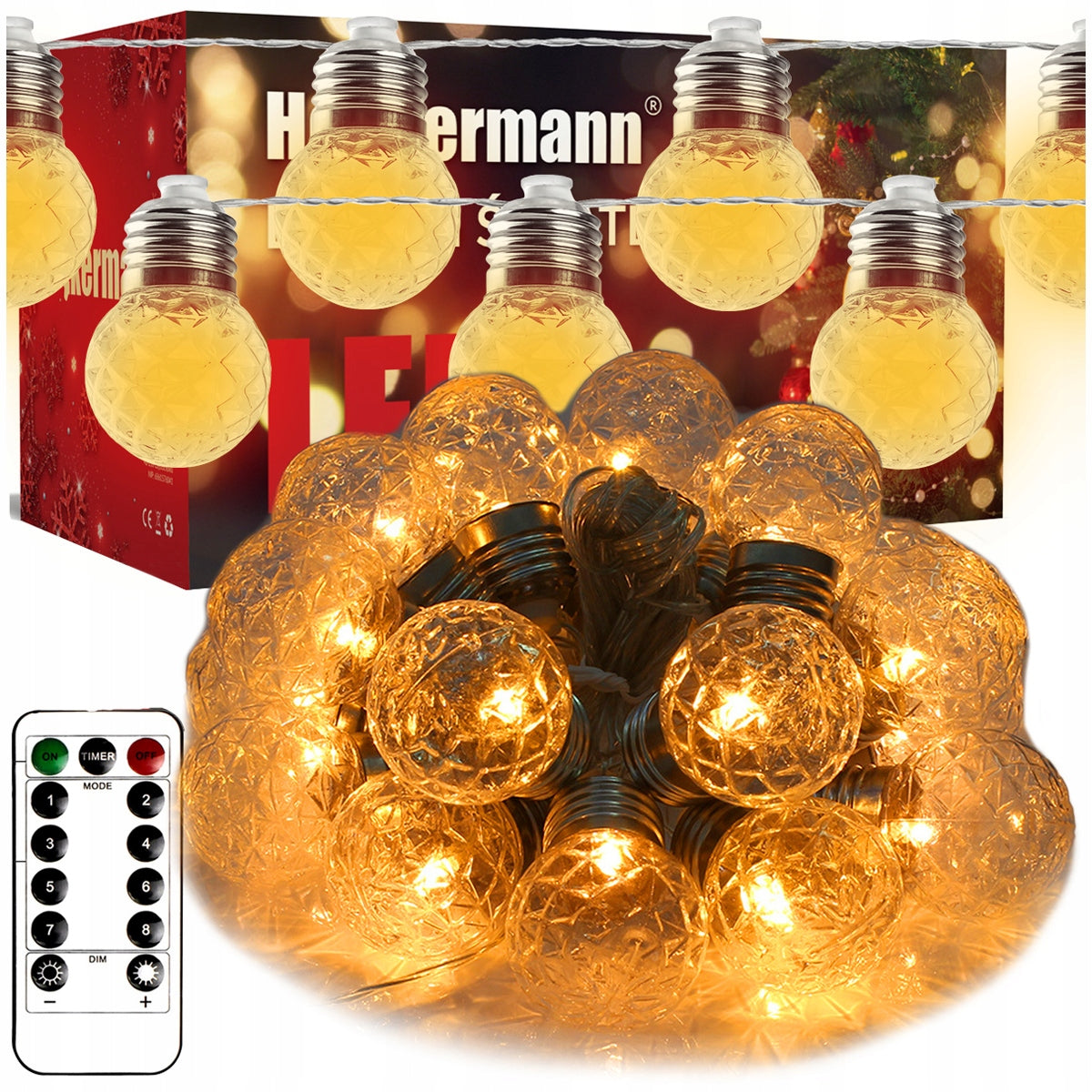 LIGHT CURTAIN 20 LED CHRISTMAS TREE LIGHTS WINDOW GARLAND REMOTE CONTROL
