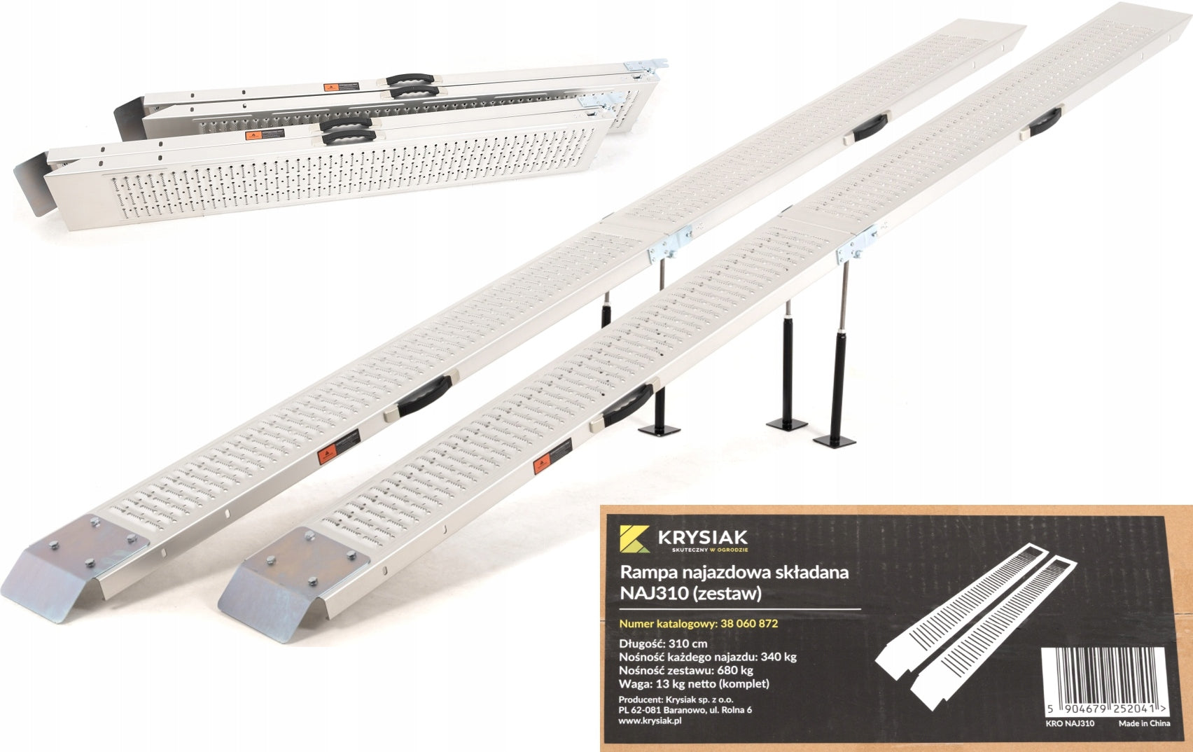 LIGHT DRIVEWAYS ALUMINUM LOADING RAMPS LONG 310cm 680kg