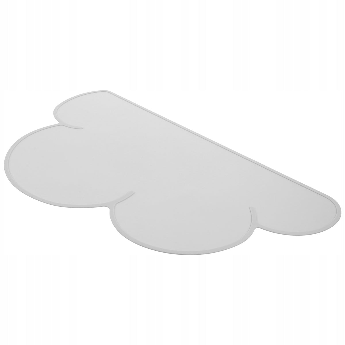 LIGHT GREY SILICONE PET FOOD MAT WITH ANTI-LEAK DESIGN