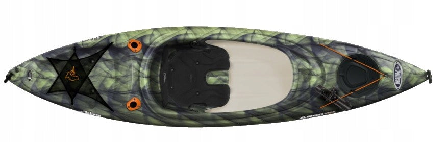 LIGHT TOURIST SINGLE KAYAK ARGO 100X FISHING ANGLER PELICAN Model ARGO 100X ANGLER VAPOR BLACK LIME