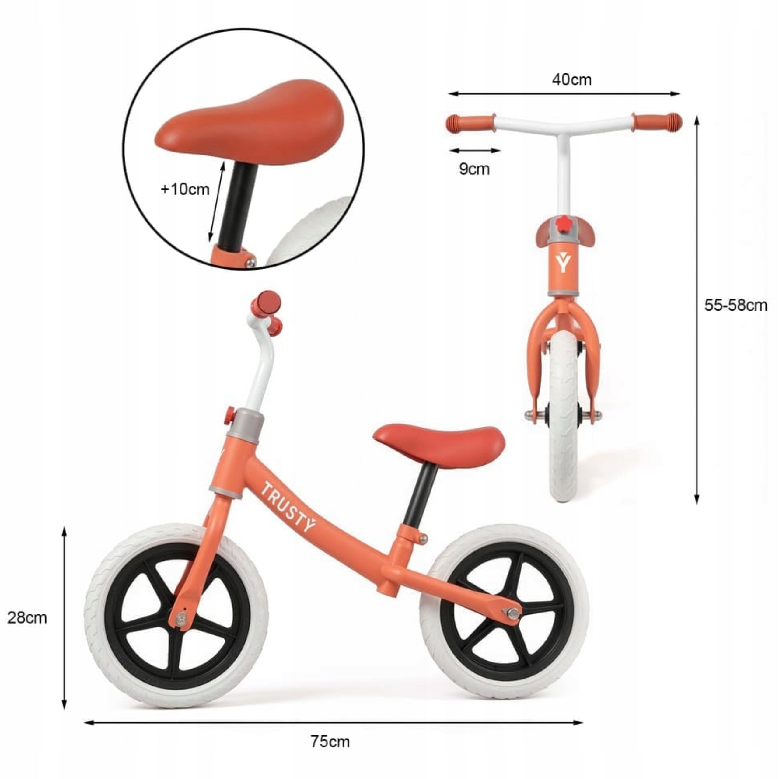 LIGHTWEIGHT BALANCE BIKE FOR CHILDREN BOY ADJUSTABLE CHILDREN 2-5 YEARS Color brown blue