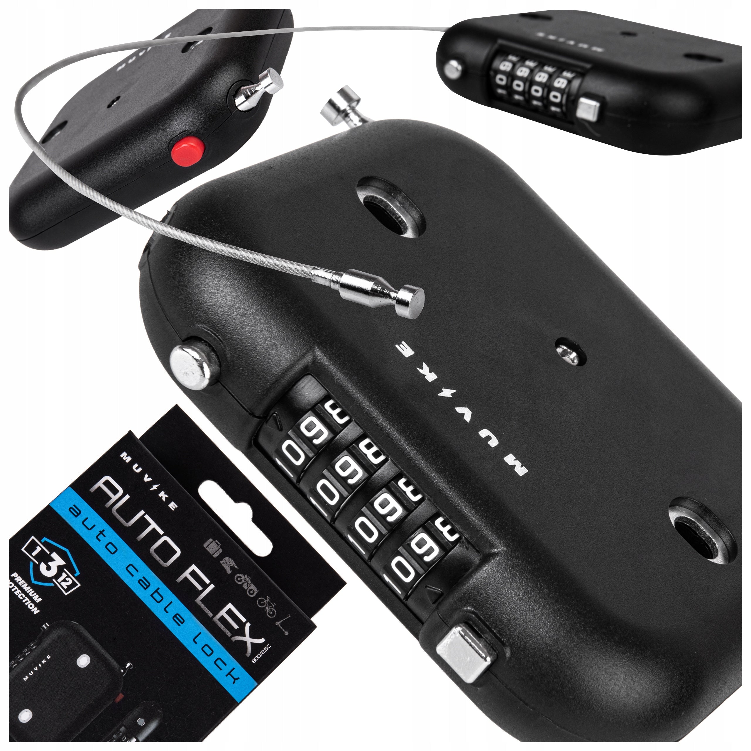 LIGHTWEIGHT BICYCLE LOCK CODE CABLE FOR LUGGAGE HELMET MUVIKE FLEX 900/2,5C