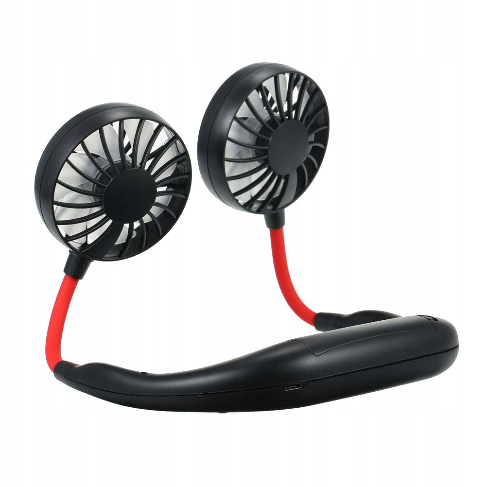 LIGHTWEIGHT BLACK PORTABLE NECK FAN WITH USB CHARGING Brand no brand