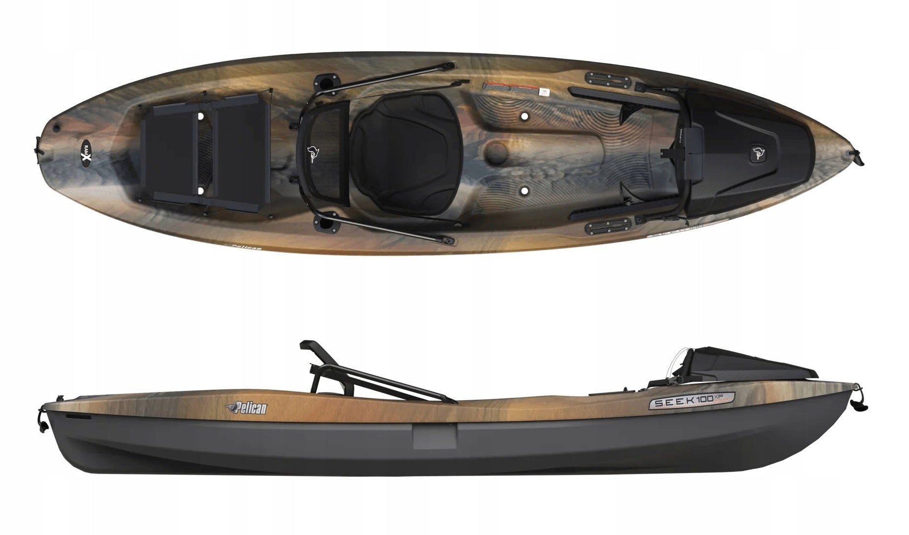 LIGHTWEIGHT COMFORTABLE SINGLE-PERSON FISHING KAYAK SEEK 100 XP ANGLER PELICAN