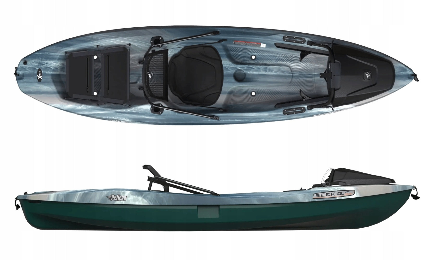 LIGHTWEIGHT COMFORTABLE SINGLE-PERSON FISHING KAYAK SEEK 100 XP ANGLER PELICAN