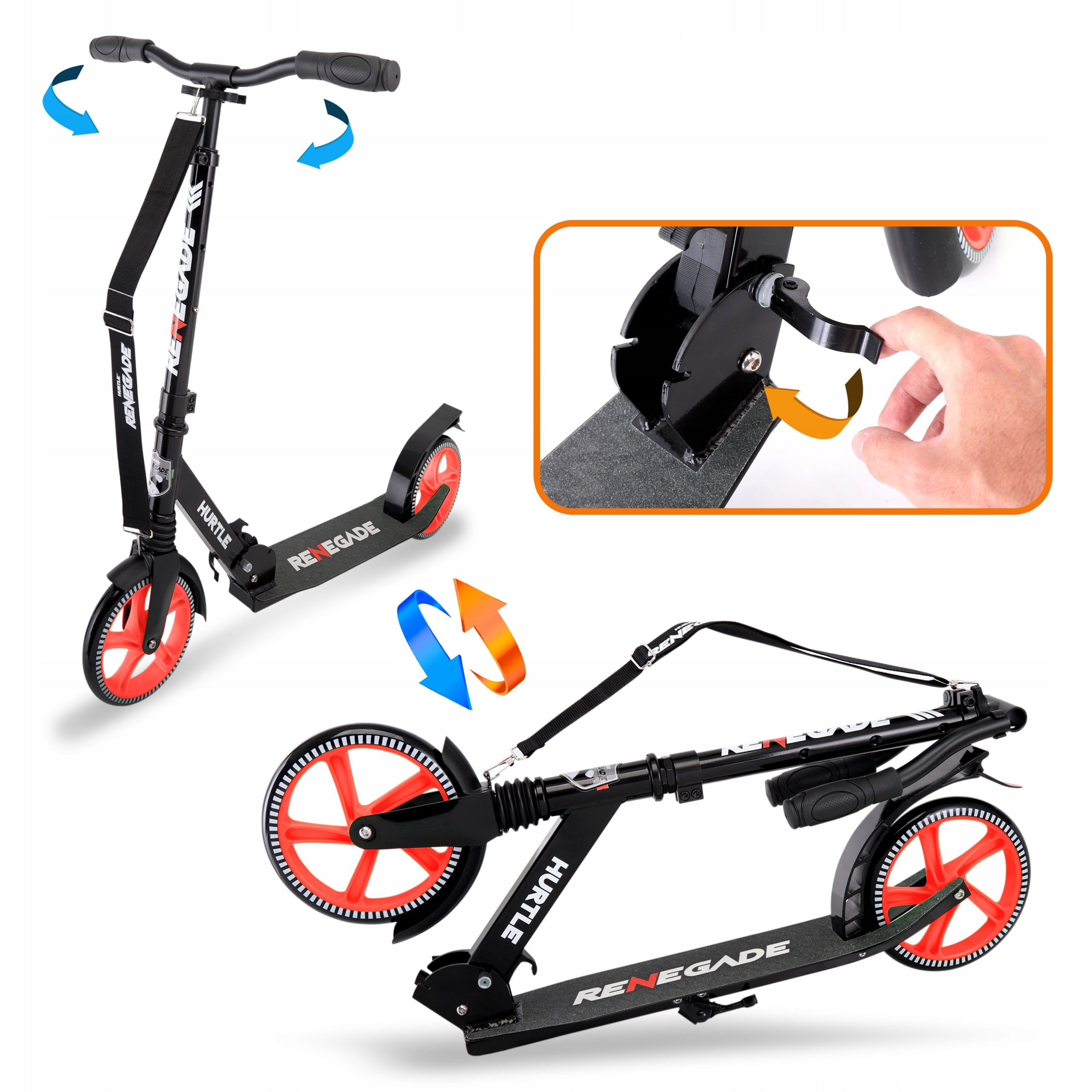 LIGHTWEIGHT FOLDING SCOOTER WHOLESALE FOR TEENAGERS AND ADULTS BLACK