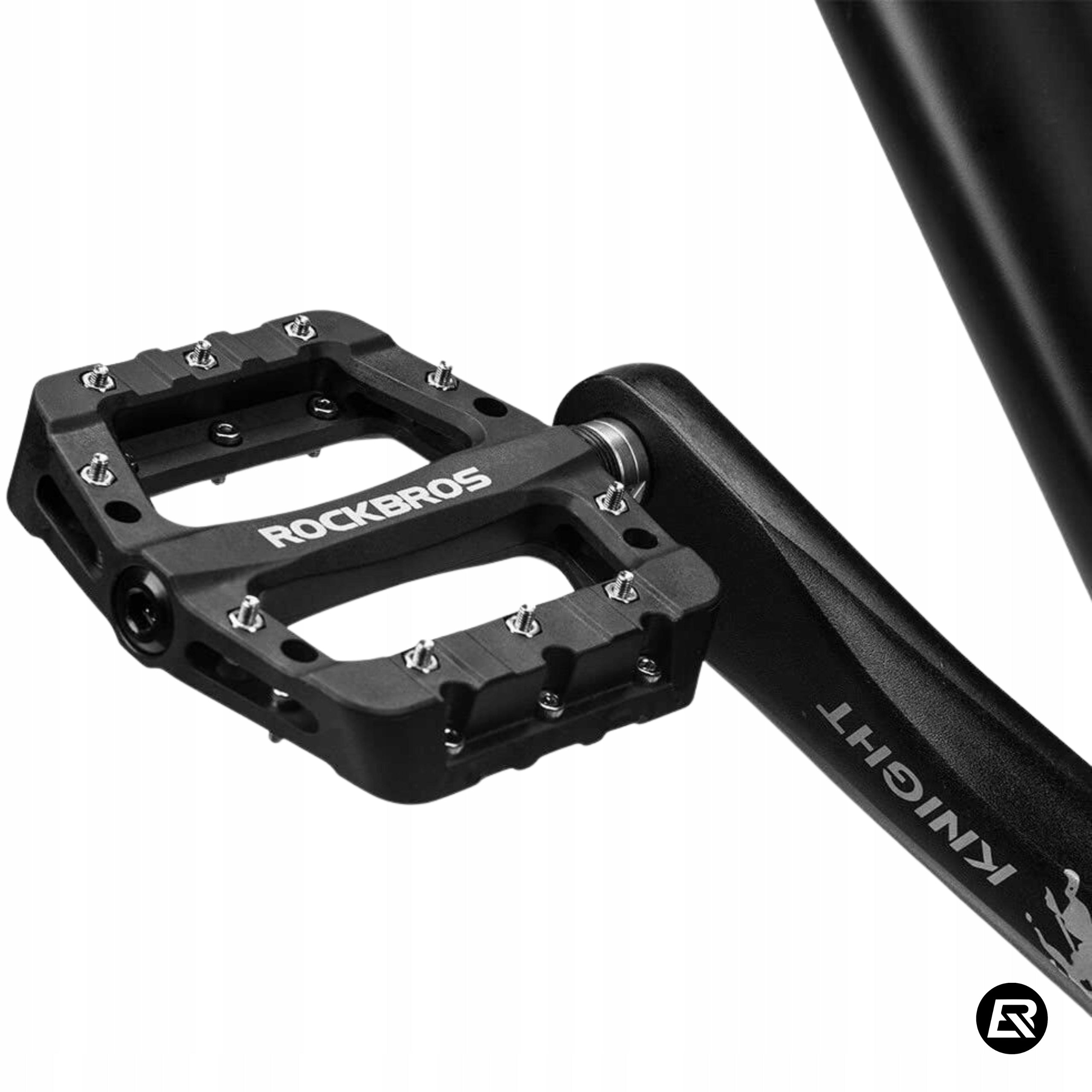 LIGHTWEIGHT PLATFORM PEDALS DURABLE WITH PINS UNIVERSAL ROCKBROS SET Color black