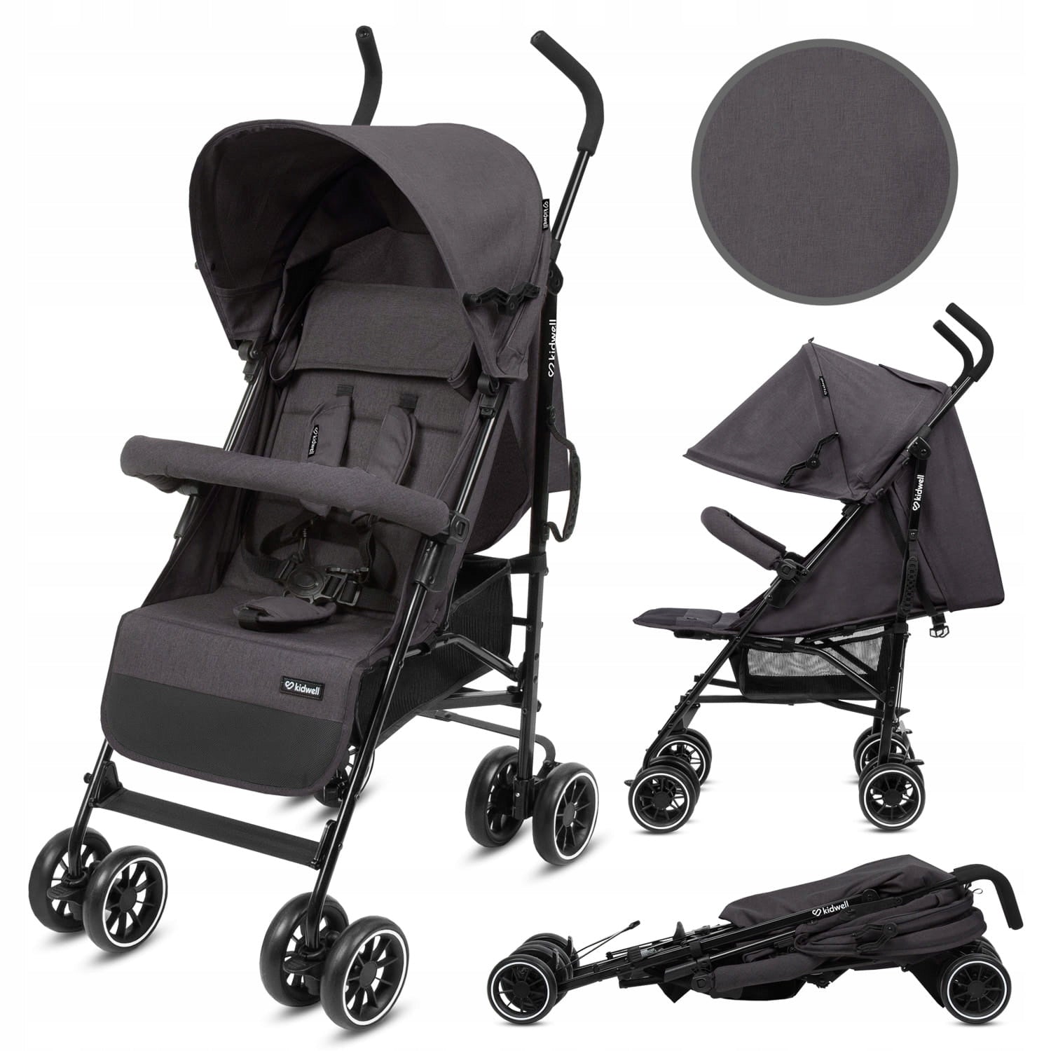 LIGHTWEIGHT STROLLER UMBRELLA KIDWELL NELLI GRAPHITE