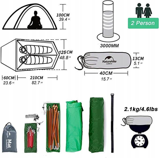 LIGHTWEIGHT TENT CLOUD UP 2 20D UPDATED NATUREHIKE ccv Kind travel