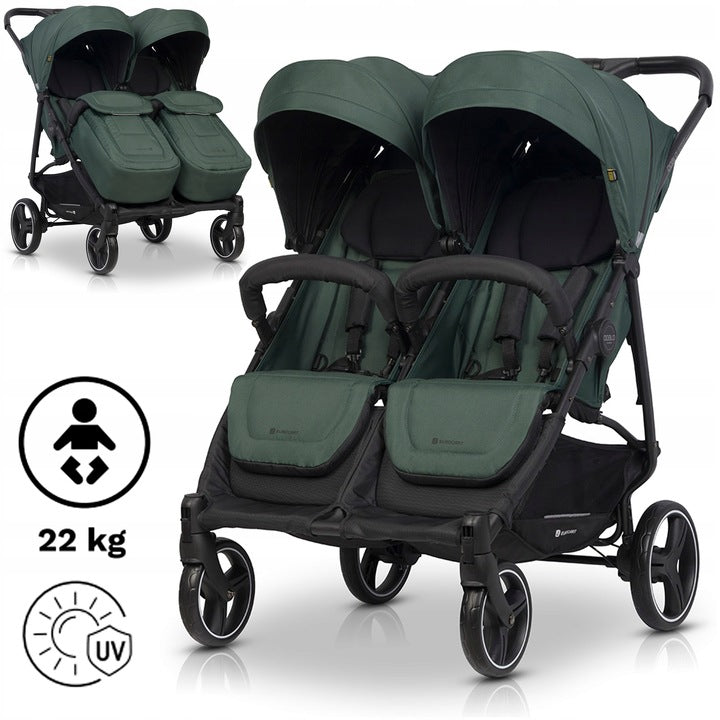 LIGHTWEIGHT TWIN STROLLER YEAR AFTER YEAR 2in1 LARGE WHEELS ACCESSORIES 0-22KG
