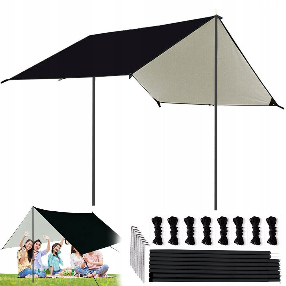 LIGHTWEIGHT WATERPROOF CAMPING TARP TOURIST UV PROTECTION 3x3M