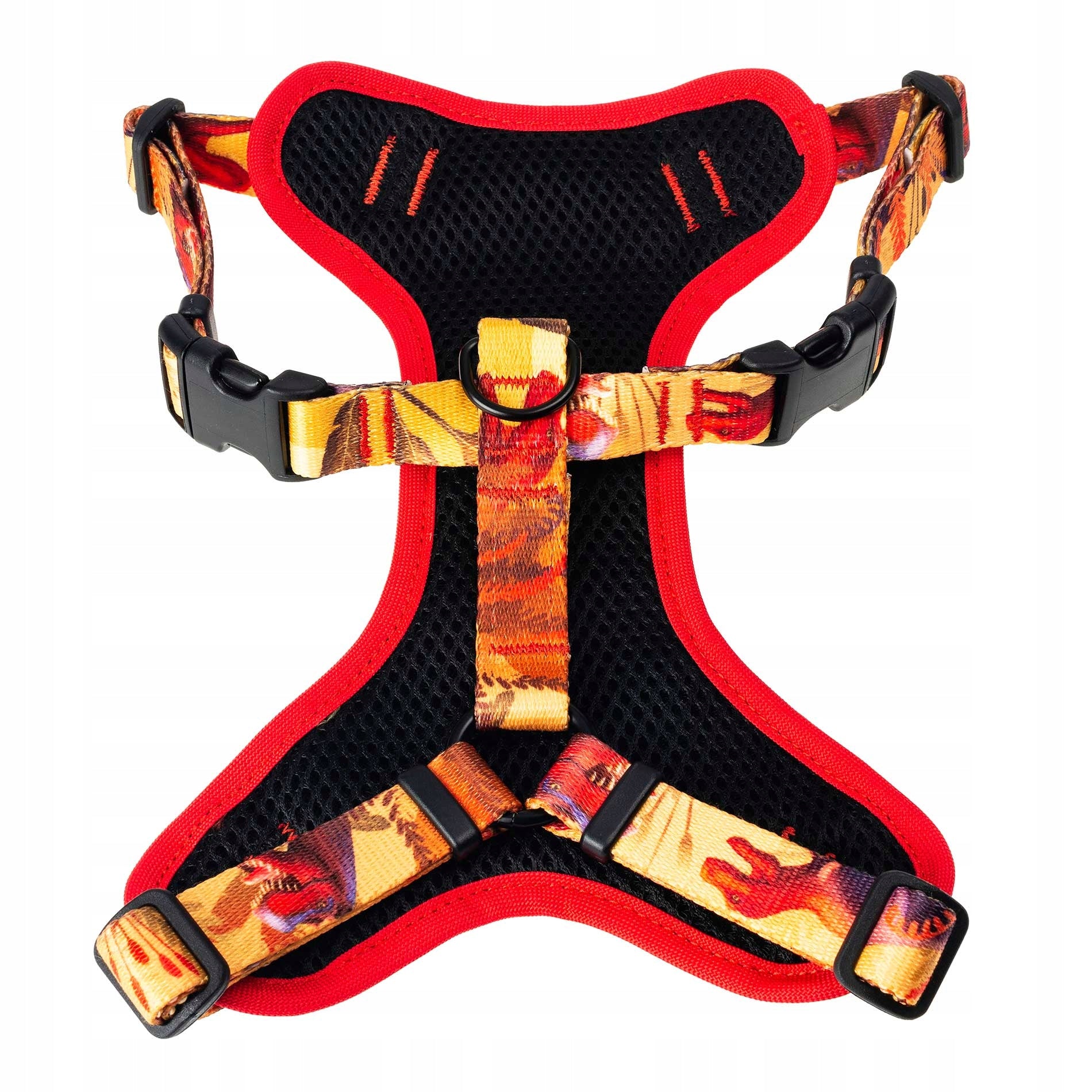 LIGHTWEIGHT pressure-free harness for big dog L 30 mm Ukory ORANGE dino Trade name Szelki bezuciskowe regulowane L PIES PARK JURAJSKI