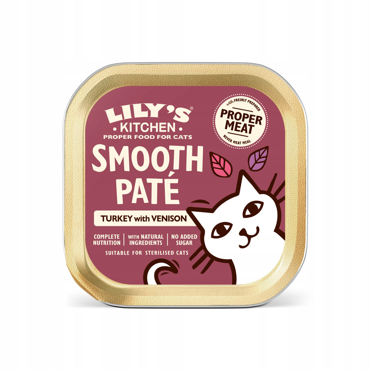 LILY'S KITCHEN SMOOTH PATÉ TURKEY WITH VENISON FOR ADULT CATS 85G
