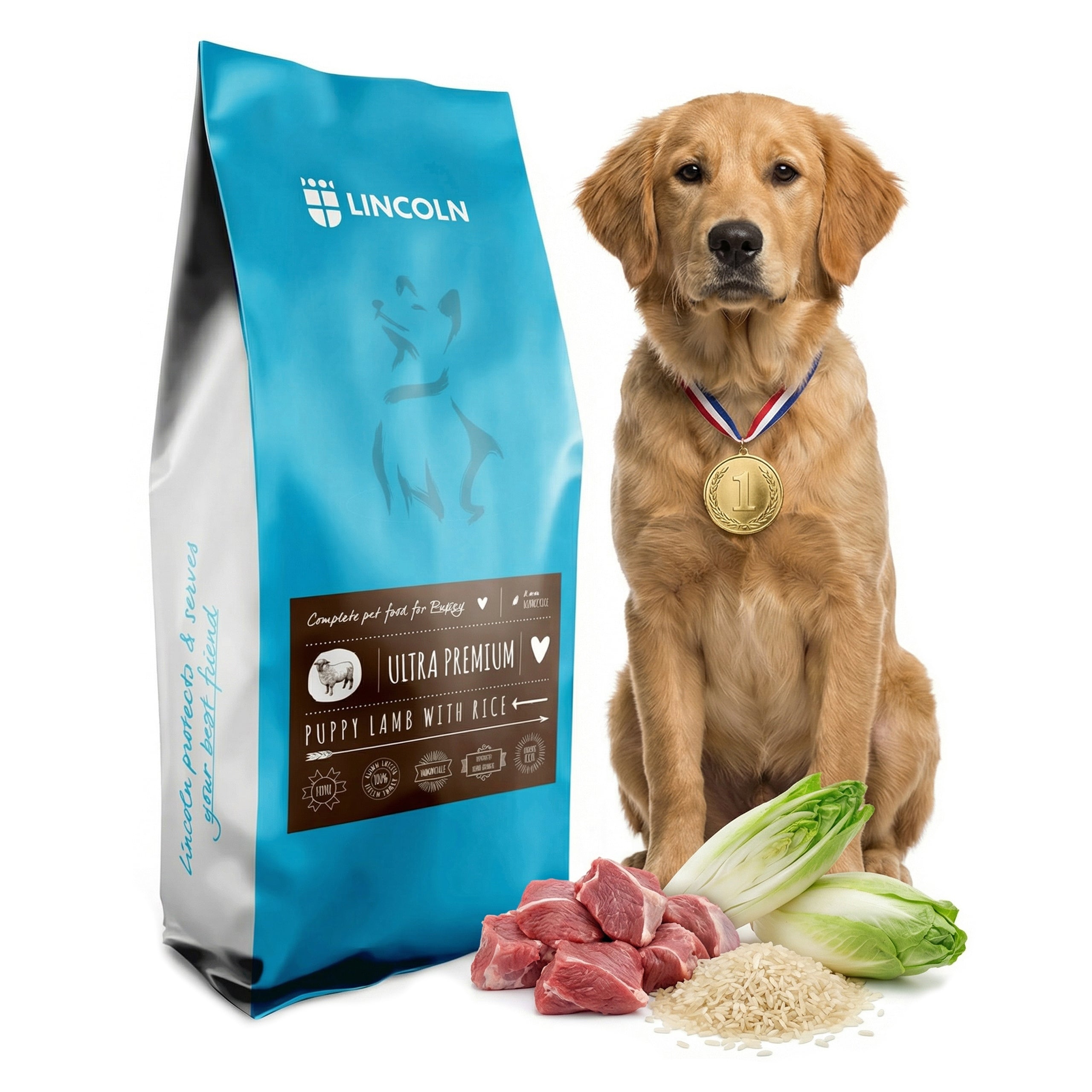 LINCOLN Puppy Lamb and Rice 12kg with lamb and rice