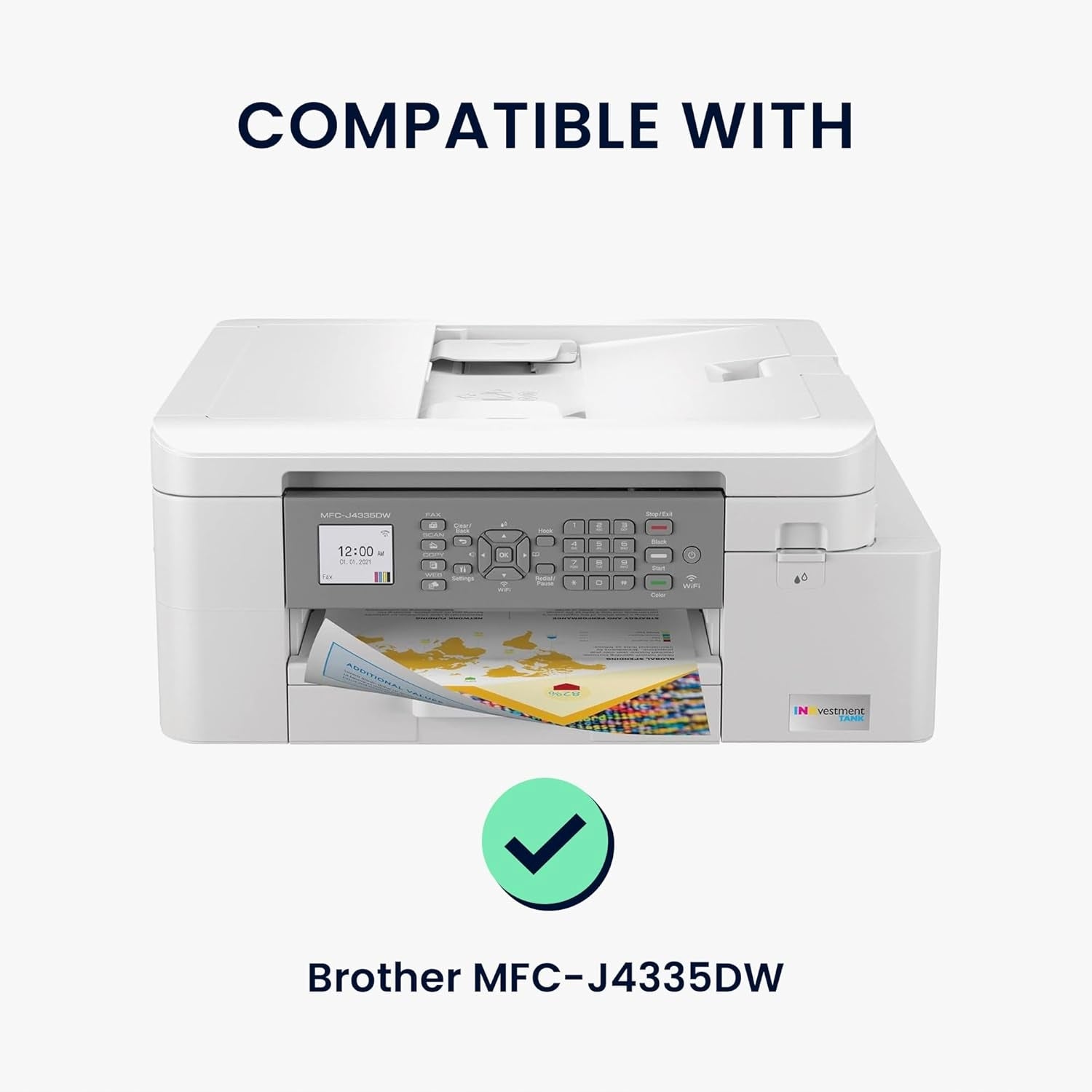 LINEN COVER FOR PRINTER COMPATIBLE WITH MFCJ4335DW DUSTPROOF Brand Kwmobile
