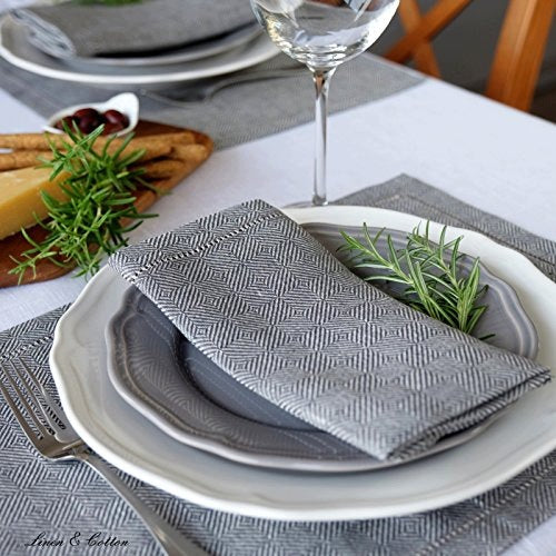 LINEN NAPKINS SCANDI GREY MATERIAL FOR TABLE 44X44 CM 4 PIECES Manufacturer code SWC5908151343418