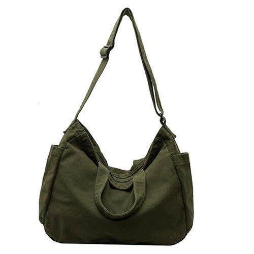 LINEN SHOULDER BAG WOMEN'S CORDUROY FOR SCHOOL OFFICE SHOPPING FOR HOME
