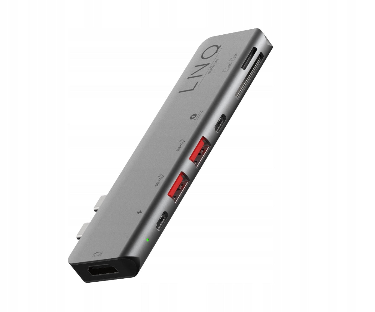 LINQ byELEMENTS Pro Hub - 2x USB-C, 4K HDMI, USB, SD, microSD, 100W PD
