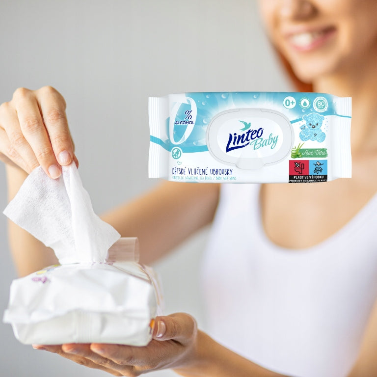 LINTEO Baby Moisturized Wipes for Children with Aloe Panthenol 80 pcs. EAN (GTIN) 8594008876580