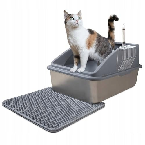 LINUMA STAINLESS STEEL CAT LITTER BOX HYGIENIC WITHOUT SMELL EASY TO Packaging status original