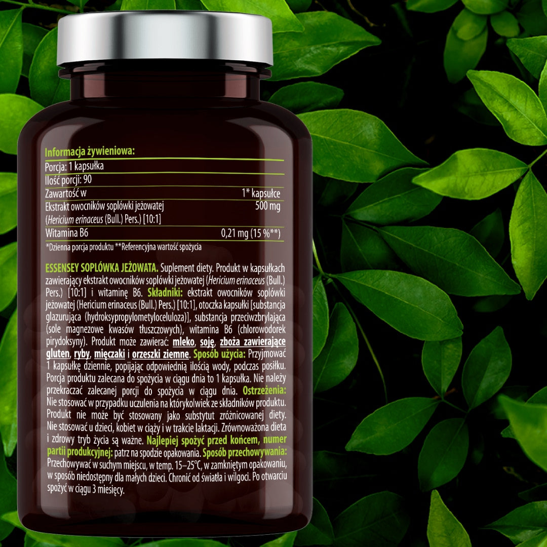LION'S MANE 500mg 90 Kaps Lions Mane Forte Brain Fatigue Nerve Mind Expiration date not specified