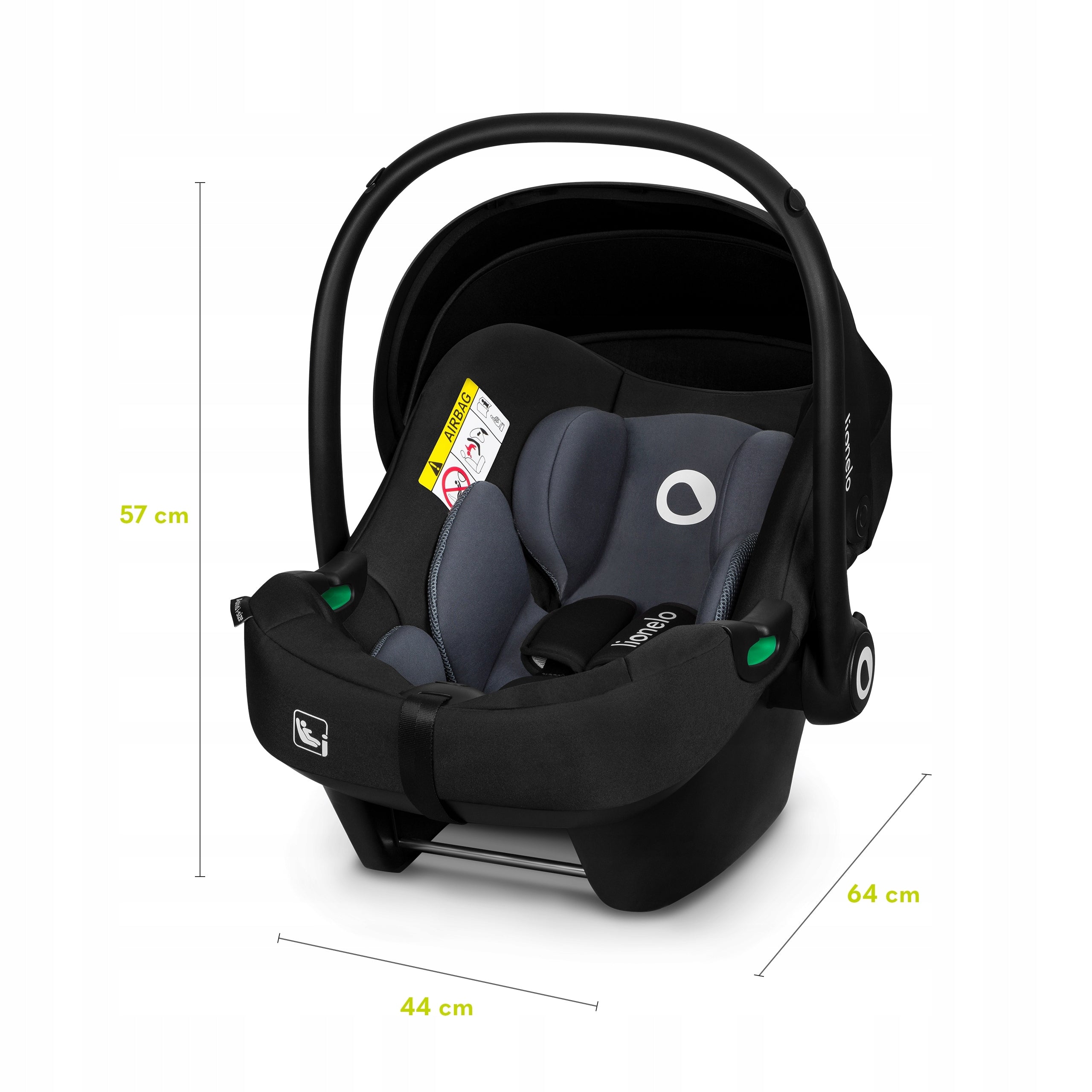 LIONELO ASTRID I-SIZE CAR SEAT CARRIER BLACK GREY 0-13 KG Manufacturer code Fotelik samochodowy nosidełko 0-13kg 40-87cm